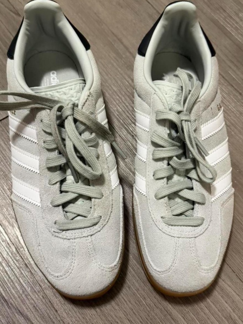 Seafoam green Adidas Gazelles